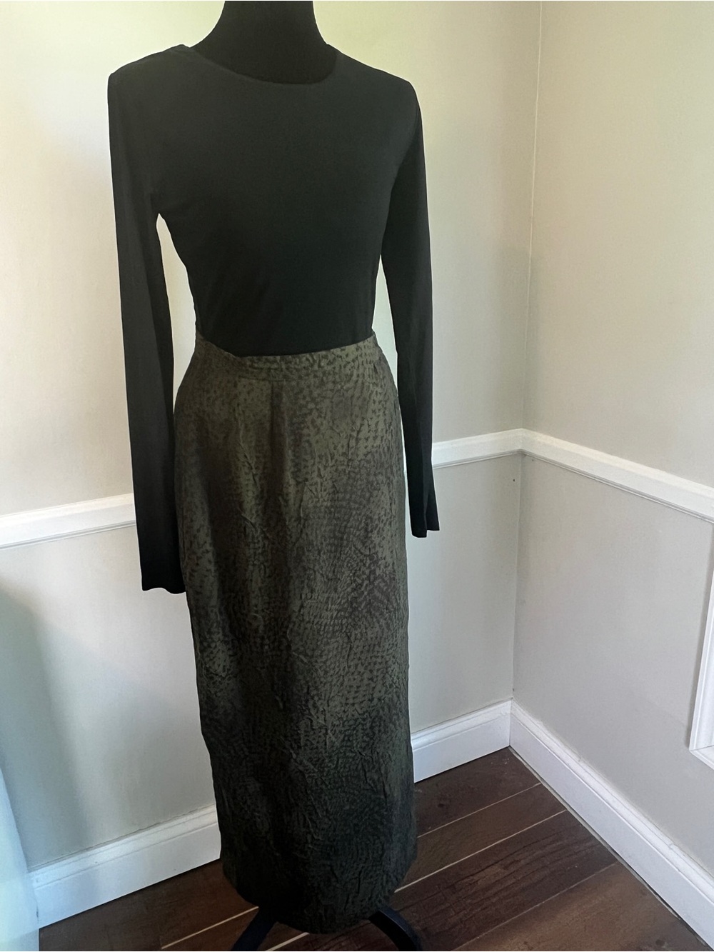 Josephine Chaus Olive Green Maxi Skirt